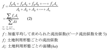 図：流出係數計算式